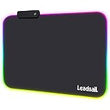 LeadsaiL RGB Gaming Mauspad Groß (350 x 250 x 4mm) LED-Maus & Tastatur Mousepad, Antiwasser, Premium-texturiertes, rutschfest