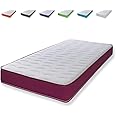 Extreme Comfort Cooltouch Colours Purple Wave Hybrid Memory Foam & Pinna-Coil Innerspring Mattress With Purple Border 18cms Deep, 3ft Single 90cmx190cm