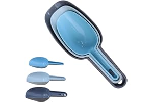 YELINOSK 3 Pcs Plastic Ice Scoop, Food Scoops Set,Multifunction Food-Grade Food Scoop for Kitchen Bar Popcorn Flour Candy Coffee Beans Sweet Feed Pet Dog Food Scooper Shovel Storage Container Scoops.