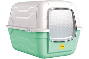 Cat Centre Cat Green Hooded Litter Tray Box Large Enclosed Loo Indoor Puppy Kitty Toilet