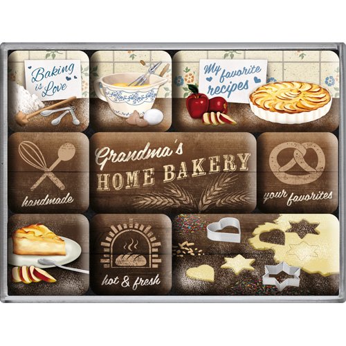 Nostalgic-Art 83066 Home und Country Bakery, Magnet-Set, 9-teilig