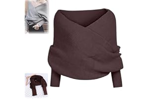 DUYIFAN Sciarpa lavorata a maglia con maniche, donna maglione lavorato a maglia, sciarpa, scialle nevicata con maniche, sciarpa calda unisex autunno inverno sciarpa