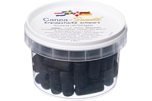 NUGOYA Canea Sweets Kreidestücke Schwarz | Mit Lakritz-Anis | Für echte Lakritzfans | Lakritz Dragees zum Kauen und Genießen | 150 g