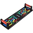 Burnlab Push Up Board (Black) | Color-coded pushup board training system | Targets specific muscles - chest, shoulders, back, and arms