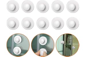 MOROBOR Maniglie autoadesive, 20 pomelli rotondi in plastica per cassetti, maniglie per armadietti, pomelli per armadi, senza trapano, per cucina, bagno, porte a specchio (bianco)