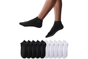YouShow 10 Pares Calcetines Deportivos Tobilleros Hombre Mujer Cortos Calcetin Algodon