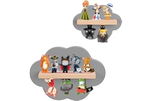 OPERMAXER Tonie Regal Wolke für 12-16 Figuren, 2er Set TonieRegal für Toniebox & Tonies Hörfiguren, Jungen und Mädchen | Perfekte Figuren Aufbewahrung im Kinderzimmer (Grau)