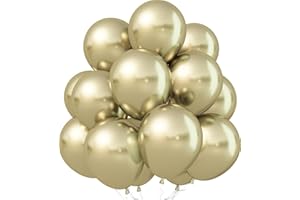 Jobkoo Metallic Gold Balloons, 12Inch Chrome Light Gold Balloons 30Pcs Champagne Metallic Party Balloon Golden Helium Latex Balloon for Birthday Baby Bridal shower Boho Wedding Party Decorations