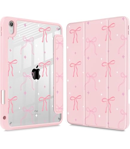 Fycyko Custodia per iPad (A16) 11/10a generazione 10,9 pollici (2025/2022), con portamatite e supporto trifold, custodia protettiva Polka Dot Carino per iPad 10e/11e-Nero