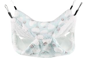 Aoliandatong Small Pet Cage Hammock Bunkbed Sugar Glider Hammock, Guinea Pig Cage Accessories Bedding, Warm Hammock for Parrot ferret Squirrel Hamster Rat Playing Sleeping(S Green)