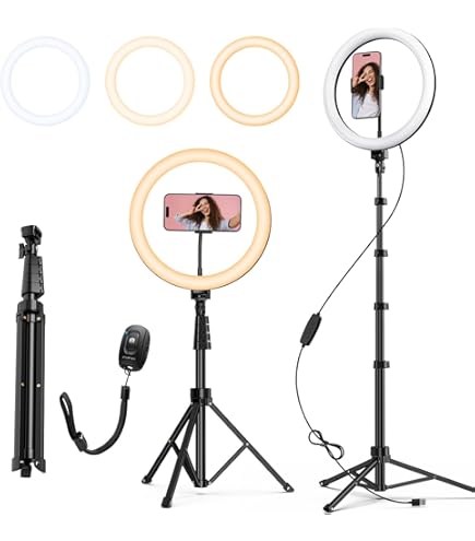 TronicXL Handgriff Mit Ringlicht | 10 Zoll 120 LED Für Smartphone | Mit Fernbedienung Für TikTok YouTube