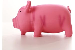 SOCIAL4ANIMAL Juguete Resistente para Perros - Cerdo de Látex Natural con Sonidos Realistas, Alivia Ansiedad y Aburrimiento, 17 x 9.3 x 6 cm (Rosa)