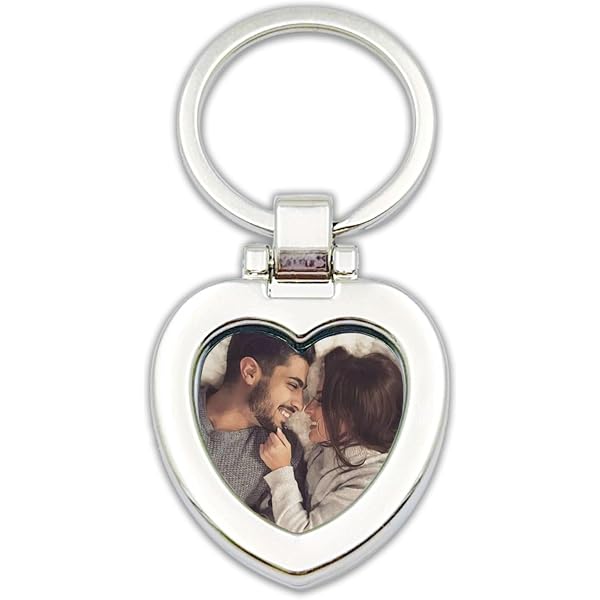 JSDDE Portachiavi Coppia Magnetici Personalizzati Con Incisione Fotografica - Ciondoli A Cuore E Puzzle, Regalo Per Anniversario