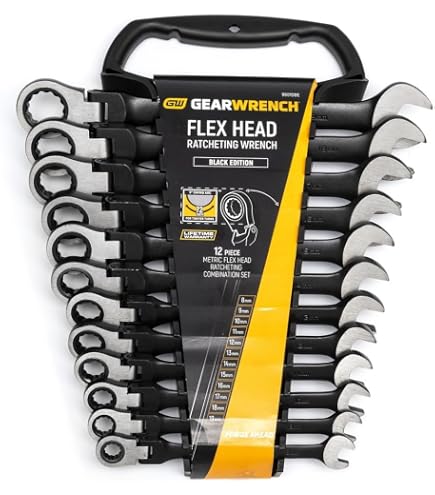 GearWrench 12-Piece Metric Combination Ratcheting Wrench Set – 90-Tooth, 12-Point, Color-Coded