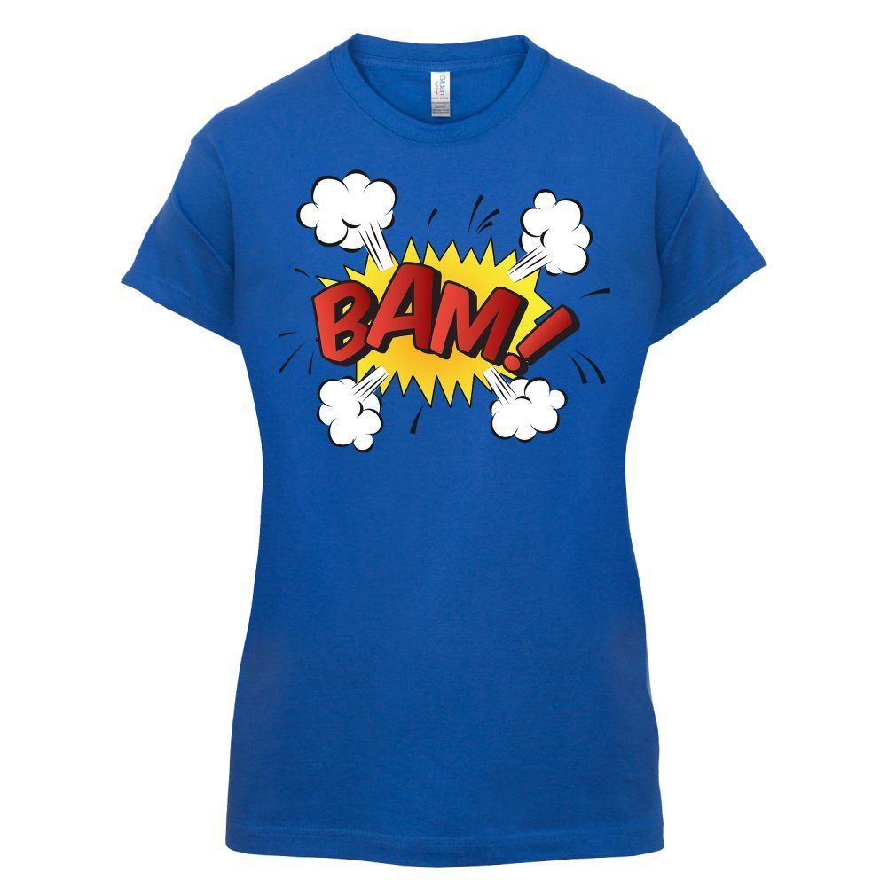 Dressdown-Superheld-Bam-Damen-T-Shirt-Royalblau-S