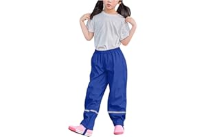 GENERIC Pantalon de Pluie Garcon et Fille Pantalon Boue de Pluie Imperméable Coupe-Vent Léger Enfants Salopette Garçon sans Doublure Surpantalon Réfléchissant Enfant pour Road Running Randonnée Le Plein Air