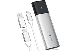 Case SSD M2 [NVME & SATA], Enclosure SSD M2 NVMe USB C 3.1 Gen2 10Gbps, Senza attrezzi SETMSPACE Adattatore SSD M2 NVMe USB Compatibile con 2230/2242/2260/2280 M.2 NVME+NGFF SSD-argenteo