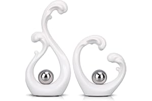 LCCCK Decorazione bianca e argento per soggiorno, decorazione bianca con statua d'arte e scultura, decorazione da tavolo moderna, mensole porta TV cucina camera da letto ingresso camino Adornos para Mesa De
