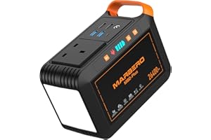 MARBERO Portable Power Station 98Wh Lithium Battery Backup Power Bank with AC Outlet 120W Max Solar Generator with LED USB DC Outputs for Camping Emergency Outdoor Adventure Picnic Fishing Travel RV