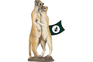 VERDOBA - Erdmännchen Figuren Paar aus Kunstharz - Wetterfeste Gartenfiguren für außen groß - Handbemalte Gartenfigur -Deko Figuren Garten für den Außenbereich