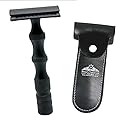 Men Shaving Razor Black - DE Safety Razors For Perfect Shave - Shaving Razor - Limited Edition Shaving Razor Comes in Storage Pouch