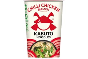 Kabuto Noodles | Chilli Chicken Ramen Flavour Instant Noodles | Pack of 6 x 65g Instant Pots