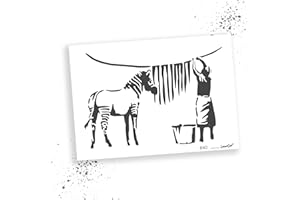 LaserCad Schablonen BANKSY Streetart (B040, Washing Zebra Stripes, DIN A5) Stencil für Graffiti, Airbrush, Kunst, Deko, zum Malen