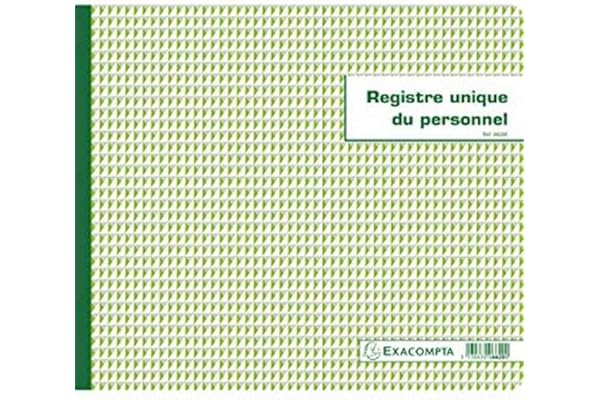 EXACOMPTA Piqure Registre Unique du Personnel 27 x 32 cm 40 Pages
