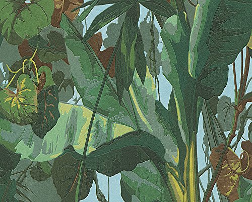 A.S. Création Vinyltapete Dekora Natur Tapete in Dschungel Optik 10,05 m x 0,53 m blau braun grün Made in Germany 958981 95898-1 - 2