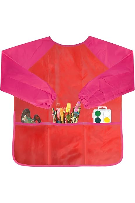 Malschürze Für Kinder 8-10 Jahre - Langärmlig, Wasserdicht, Mit 3 Taschen