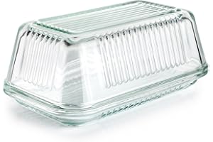 IBILI - Beurrier vintage en verre, 17 x 10,3 x 7 cm