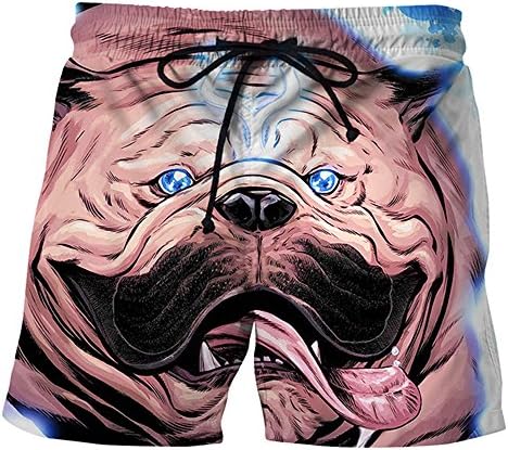 lineEUbea Men Beach Shorts, Quick Dry Swim Trunks for Men with Pockets Surfing Swimming Swim Wear for Summer (Dog, XL)
