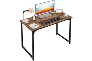 PayLessHere Computer Desk Home Office Desk 100 CM Gaming Desk Multi-Function Writing Table Student Art Modern Simple Style PC Wood Metal Desk Workstation,Vintage