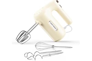 Lord Eagle 5-Speed Hand Mixer Electric Whisk, 300W Handheld Mixer for Baking, Egg Beater, Blending or Cooking,Portable & Lightweight, 5 Accessories, Cream
