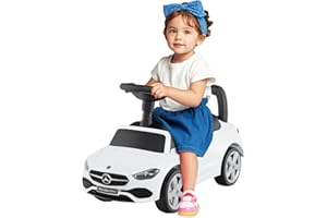 Maxmass Kids Ride on Car, Mercedes-Benz Licensed Sit on Toy Car with Horn, Engine Sound, Under-Seat Storage, Toddler Foot to Floor Sliding Car Slider Walking for 12-36 Months (White)