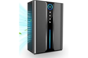 MIMO STYLE Dehumidifiers for Home 2200ML, Dual-Core Motor Dehumidifier, Portable and Ultra Quiet Dehumidifiers with 7-color LED lights & Auto-Off, Suitable for Bedroom, Bathroom, Wardrobe, Cloakroom(Grey)