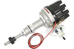 PerTronix Cast D134600 Flame-Thrower Electronic Ignition Distributor with Ignitor Technology, Compatible with Ford Small Block, Vacuum Advance Black Cap