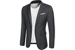 MAXMODA Herren Sakko Sportlich Männer Blazer Slim Fit Jackett Freizeit 1 Knopf Anzugjacke für Männer
