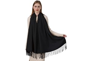 Best World 4 Yu Womens New Winter Warm Casual Scarf Solid Pashmina Tassel Style Stoles