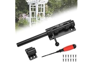 SCHYIDA Türriegel Edelstahl, Schieberiegel Riegelschloss Schwarz Bolzenriegel 20CM Türriegel Abschließbar Schubriegel Beidseitig mit 12Pcs Schrauben und Schraubendreher für Türen