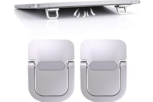 NVTRSD 2 Stück Mini Laptopständer, Tragbarer Tastatur-Erhöhung für Schreibtisch, Faltbarer Unsichtbar Laptop Halterung, Laptop Erhöhung Selbstklebende Computerhalterung, für Allen Laptops(Silber)
