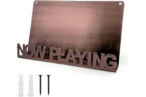 Hardware Haus Now Playing Vinyl Record Stand Wall Mount- Metal Vinyl Records Holder - Stylish Wall Mount Design Elegant Bronze Finish Album Holders for Vinyl Records for Music Lovers
