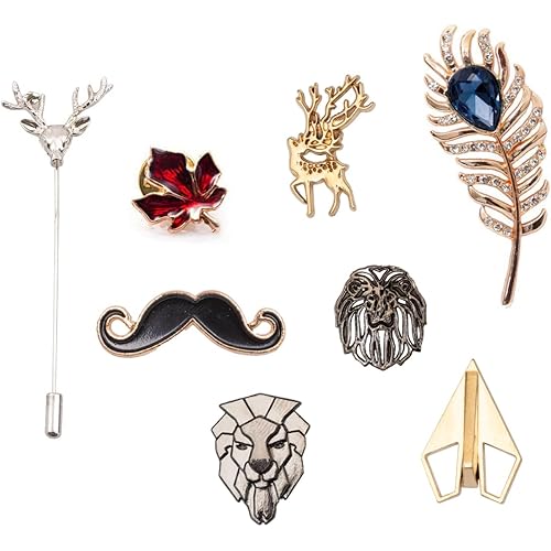 Combo of Vibhavari Men\'s Brooch/Lapel Pin (Pack of 7)