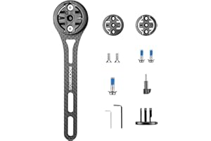 ROCKBROS Aero Fahrradcomputer Halterung aus Kohlefaser mit Schnellverschluss, Lenkerverlängerung kompatibel mit Garmin, Wahoo, Bryton, Action Cams und Fahrradlichtern