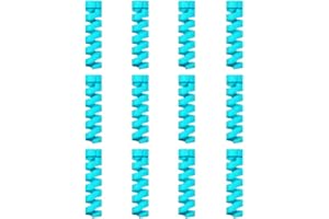 UCABLES 12 Unidades Protector de Cable en Espiral - Para Cables Lightning iPhone y Macbook, Tipo C, Micro USB, Ethernet, Cargador, Auriculares, Ratón, Teclado - Hecho en Silicona Flexible - Universal - Azul