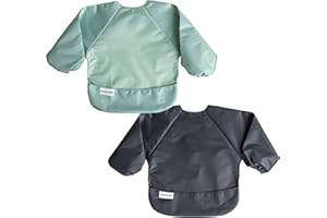 Tiny Twinkle Baby Lätzchen Mess Proof Baby Lätzchen Wasserdicht Fütterung Lätzchen Entwöhnung Lätzchen für Kleinkinder 6-24months Maschine waschbar und verstellbare Seite Verschluss Ideal für Reisen