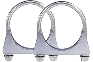KRTOPO 2 Piece Car Clamp M8 Pipe Clamp Ø52-80 mm Special Clamp for Exhaust Pipe U-Shaped Galvanized Pipe Clamp (65mm)