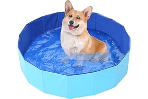 Doukesh Piscina plegable para perros y gatos, bañera de PVC antideslizante, 50 x 10 cm