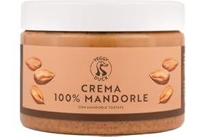 Veggy Duck - Mandelmus Braun (330g) | Nur Mit Gerösteten Mandeln Hergestellt ohne Zucker und Salz | Ohne Zusatzstoffe