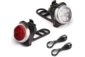 Phare Lampe LED de Vélo – Rantizon 650mh Lumière Vélo Rechargeable Avant et Arrière, 4 Modes de Luminosité, Éclairage USB Antichoc Impermeable, pour VTT VTC Cycliste Poussette Camping